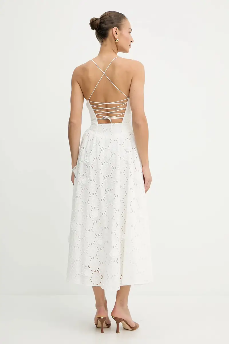 vestito in cotone colore bianco 59786DB2 miniatura 3