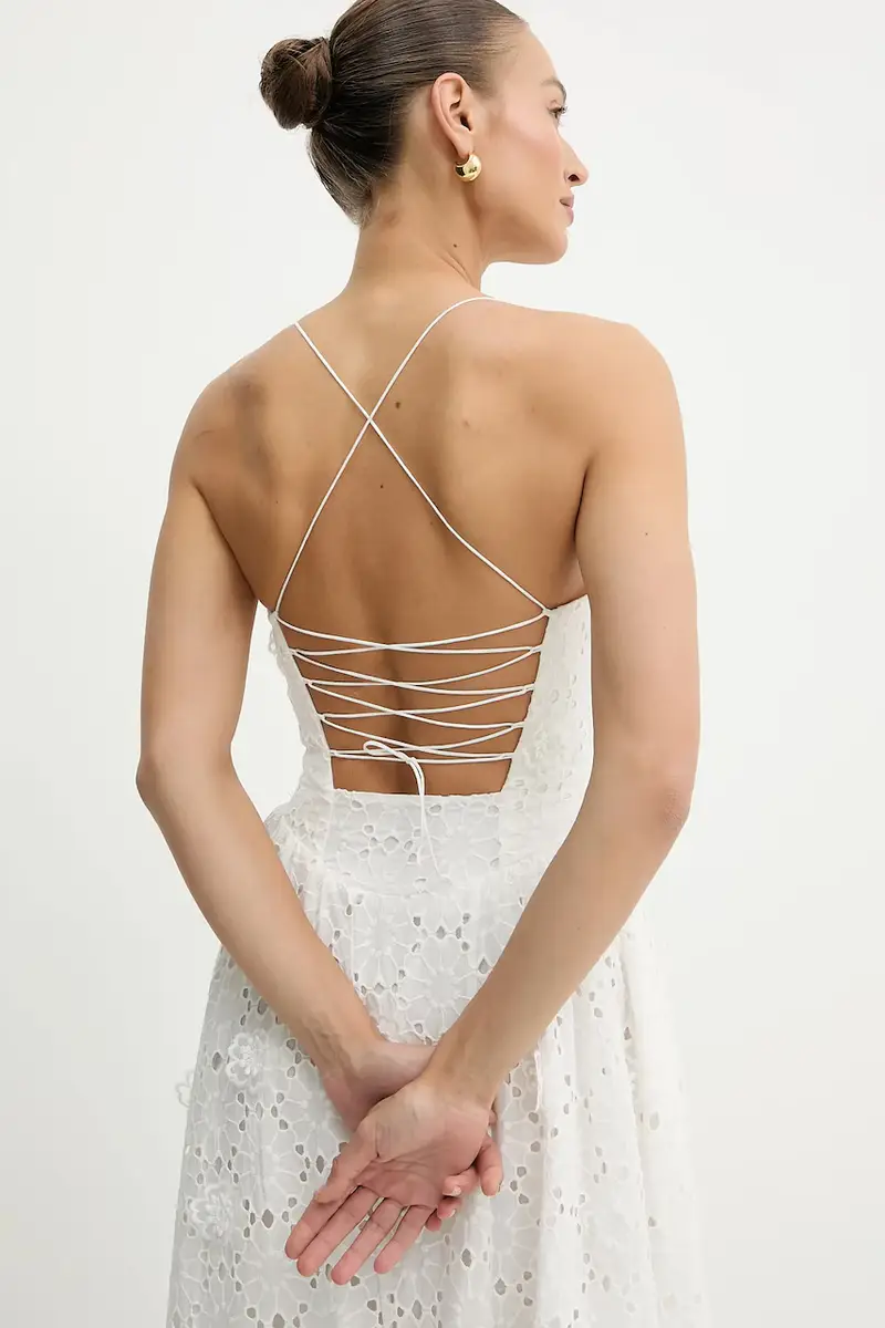 vestito in cotone colore bianco 59786DB2 miniatura 5