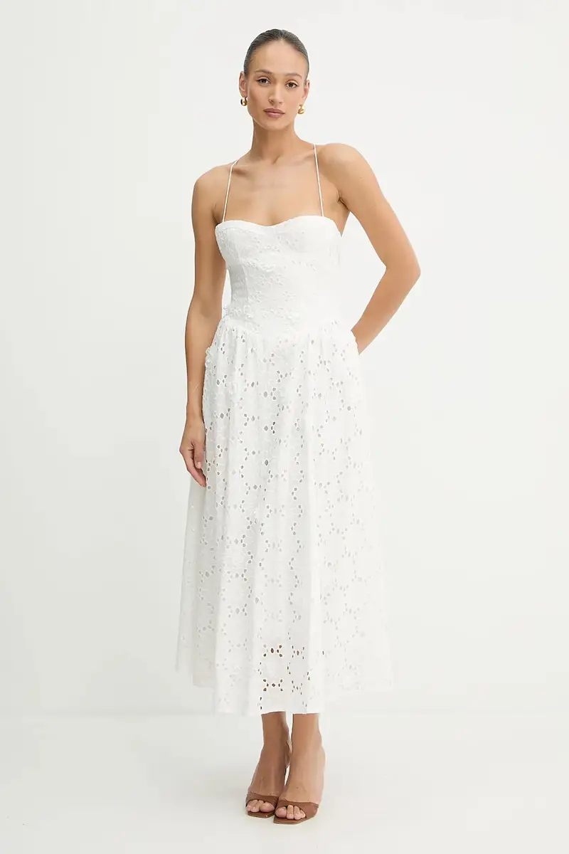 vestito in cotone colore bianco 59786DB2