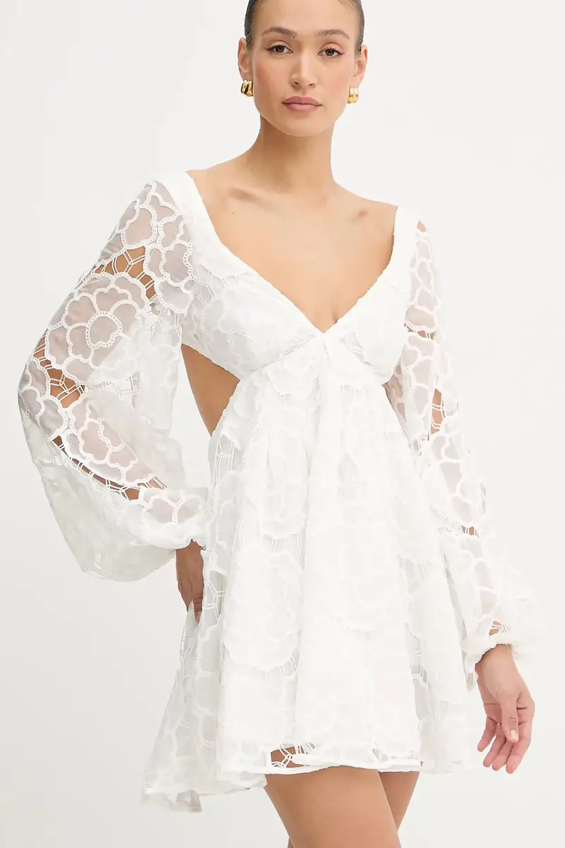 vestito in cotone colore bianco 59858DB1 miniatura 4