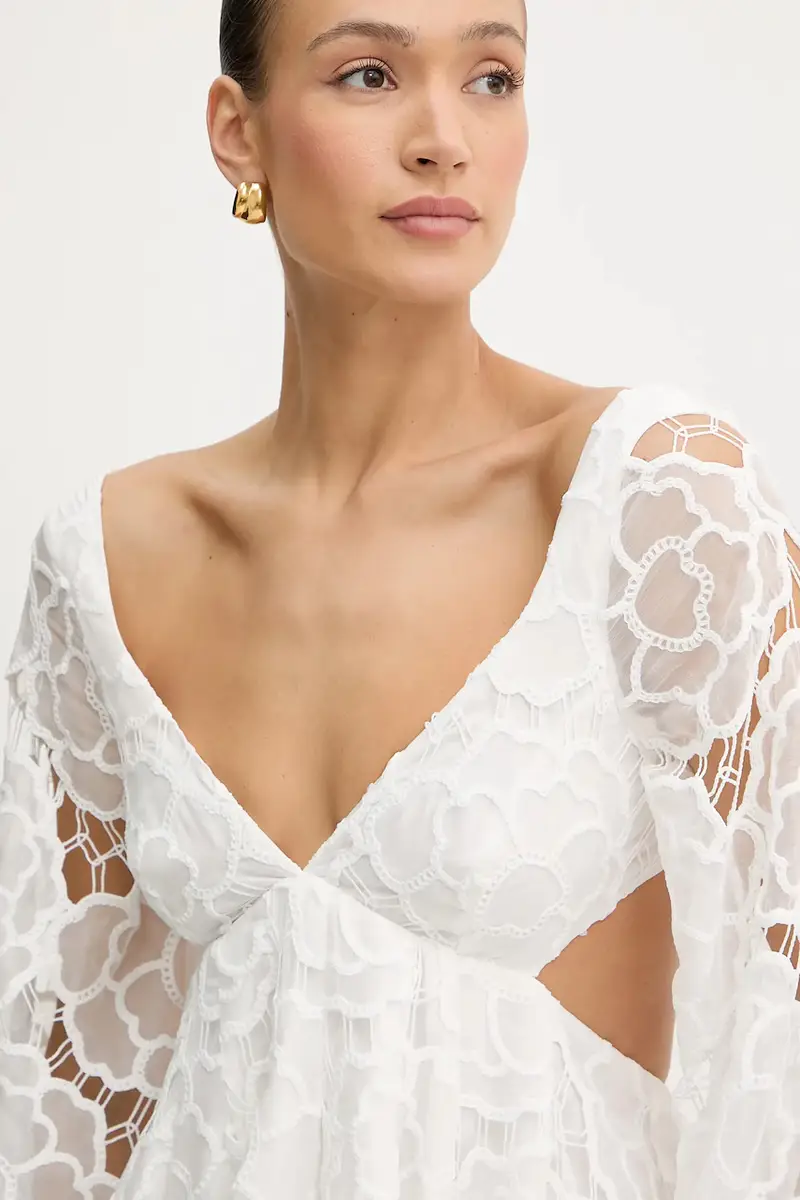 vestito in cotone colore bianco 59858DB1 miniatura 5