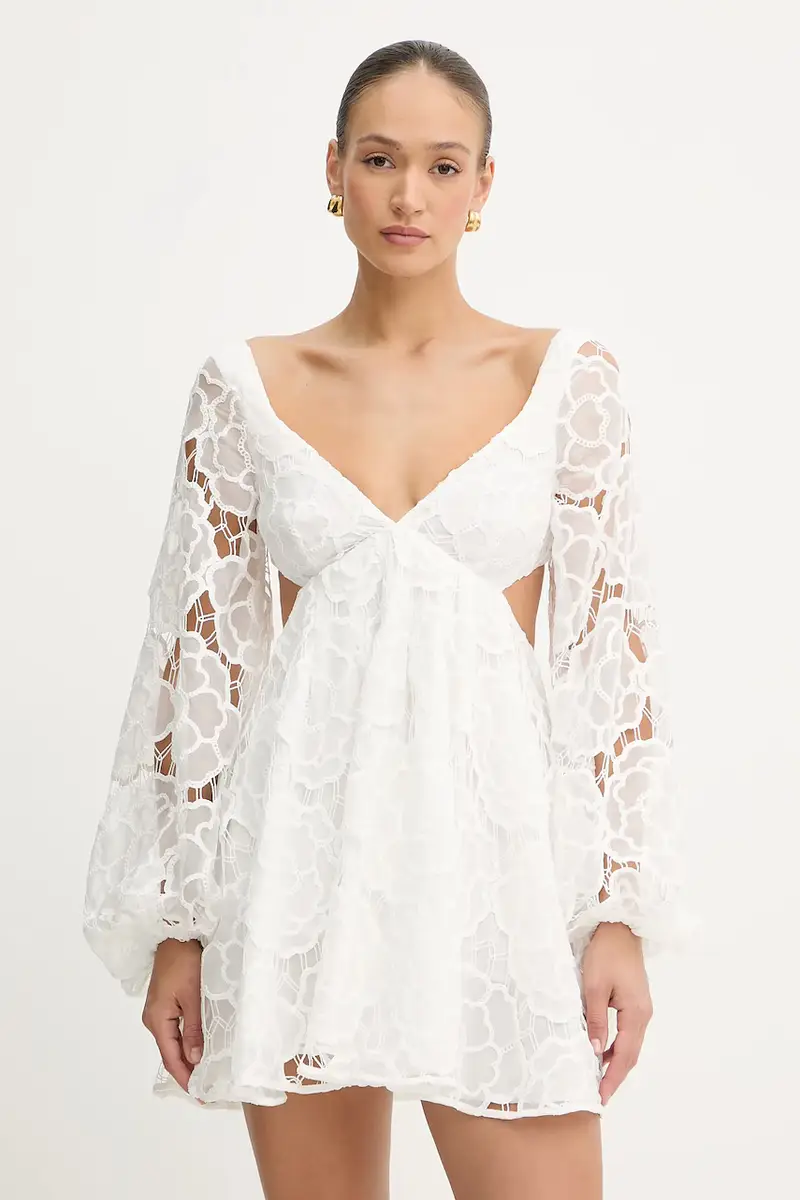 vestito in cotone colore bianco 59858DB1