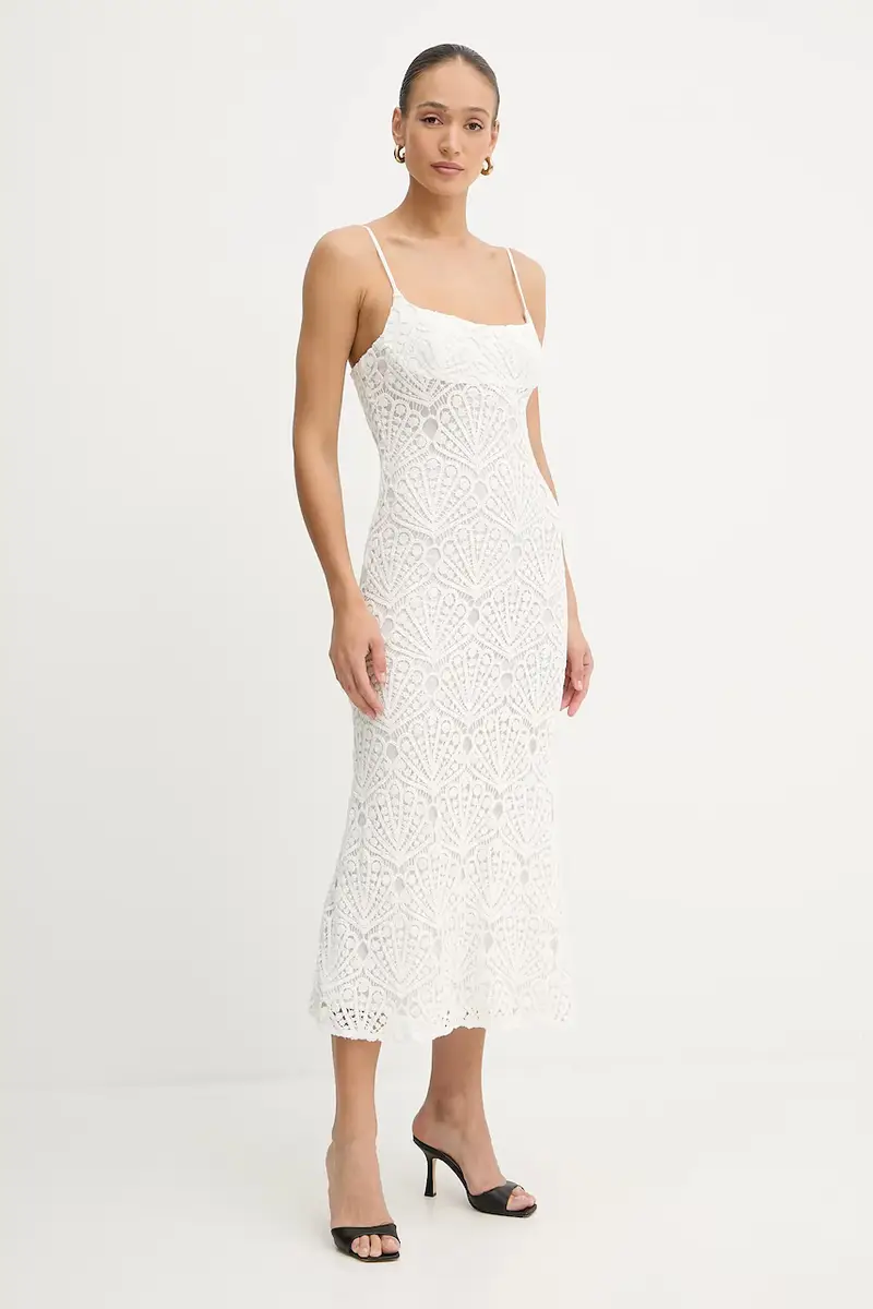 vestito in cotone colore bianco 59990DB miniatura 3