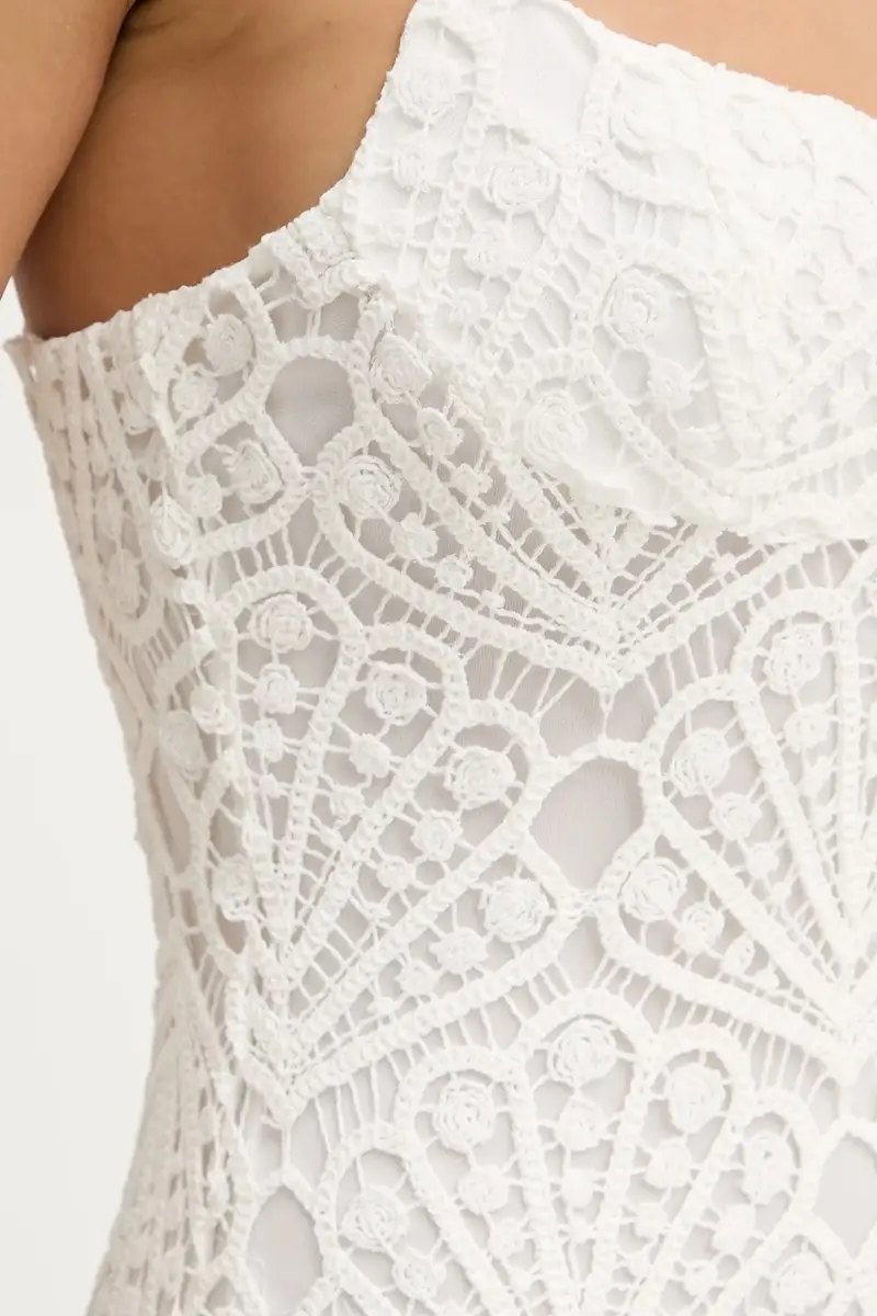 vestito in cotone colore bianco 59990DB miniatura 5