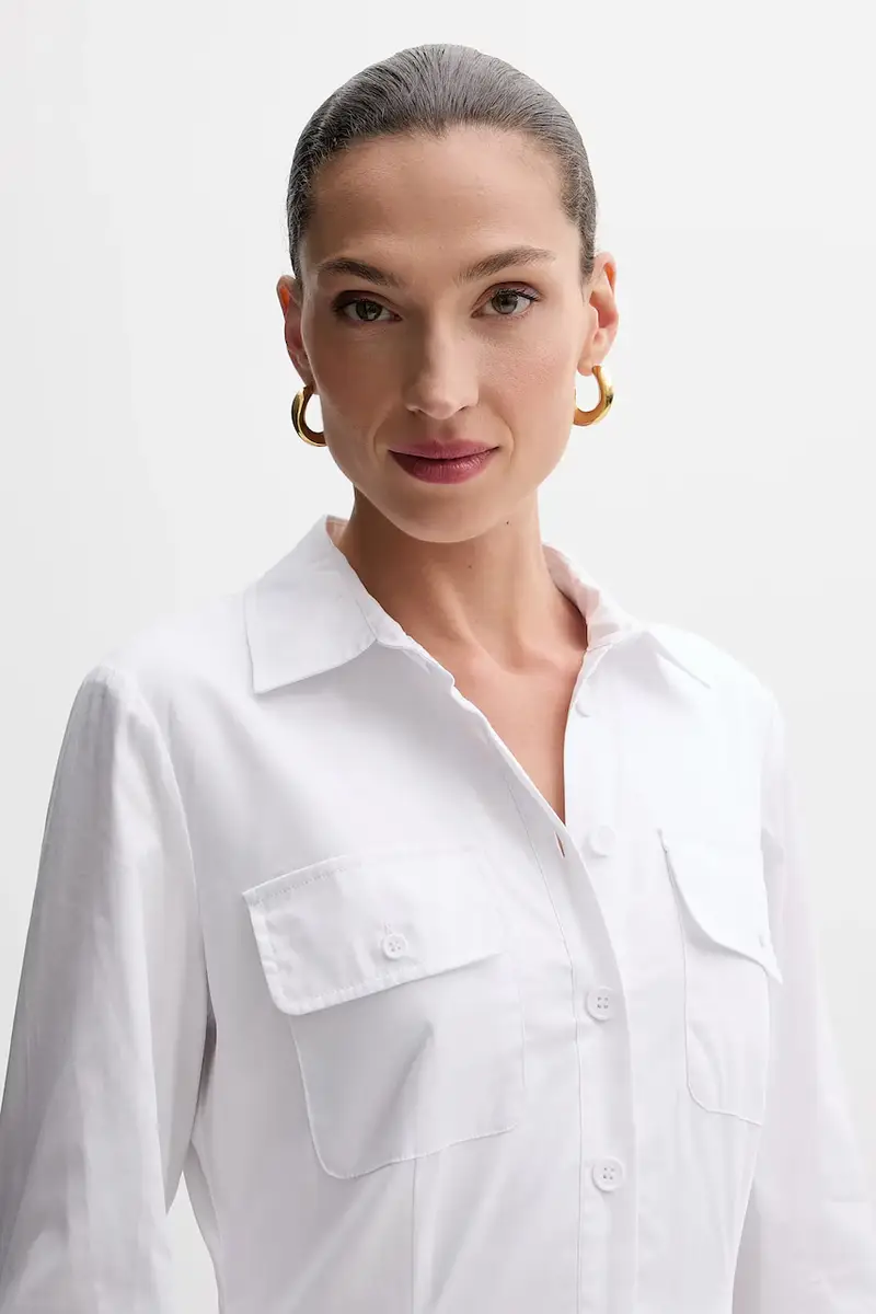 vestito in cotone colore bianco 60066DB miniatura 4