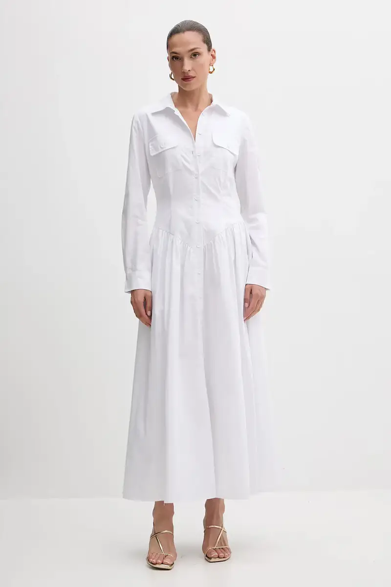 vestito in cotone colore bianco 60066DB