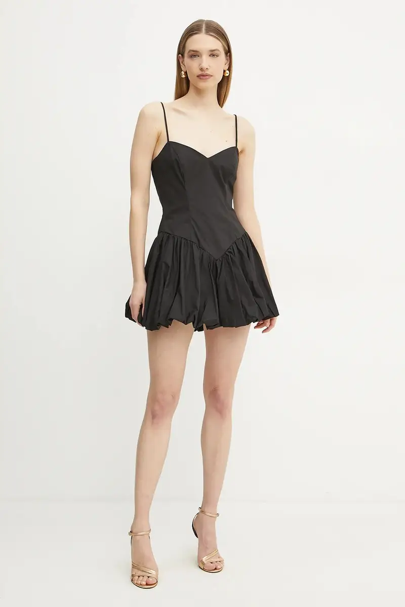 vestito in cotone colore nero 59794DB miniatura 2