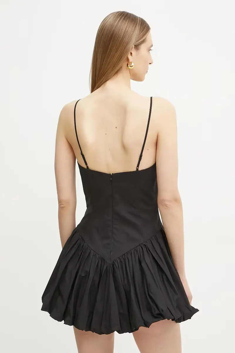 vestito in cotone colore nero 59794DB miniatura 3