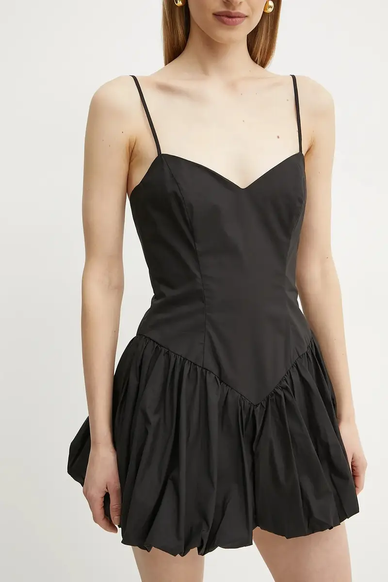 vestito in cotone colore nero 59794DB miniatura 4