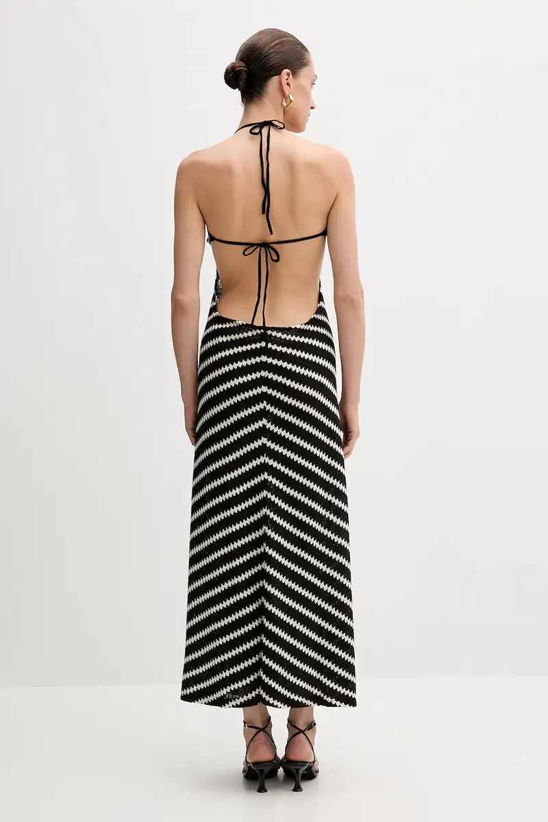 vestito in cotone colore nero 59904DB miniatura 2