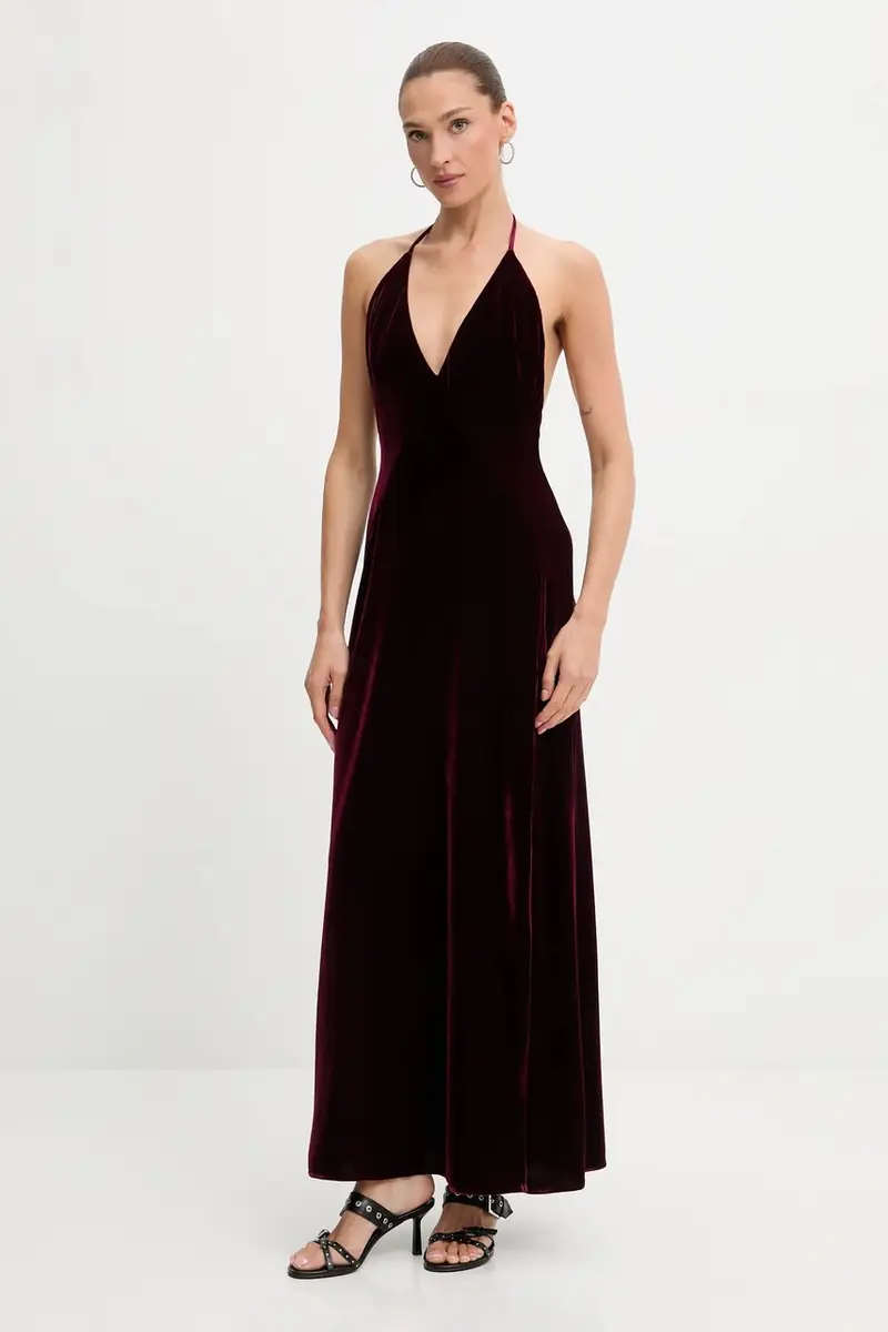 vestito in velluto colore granata 59315DB2 miniatura 2