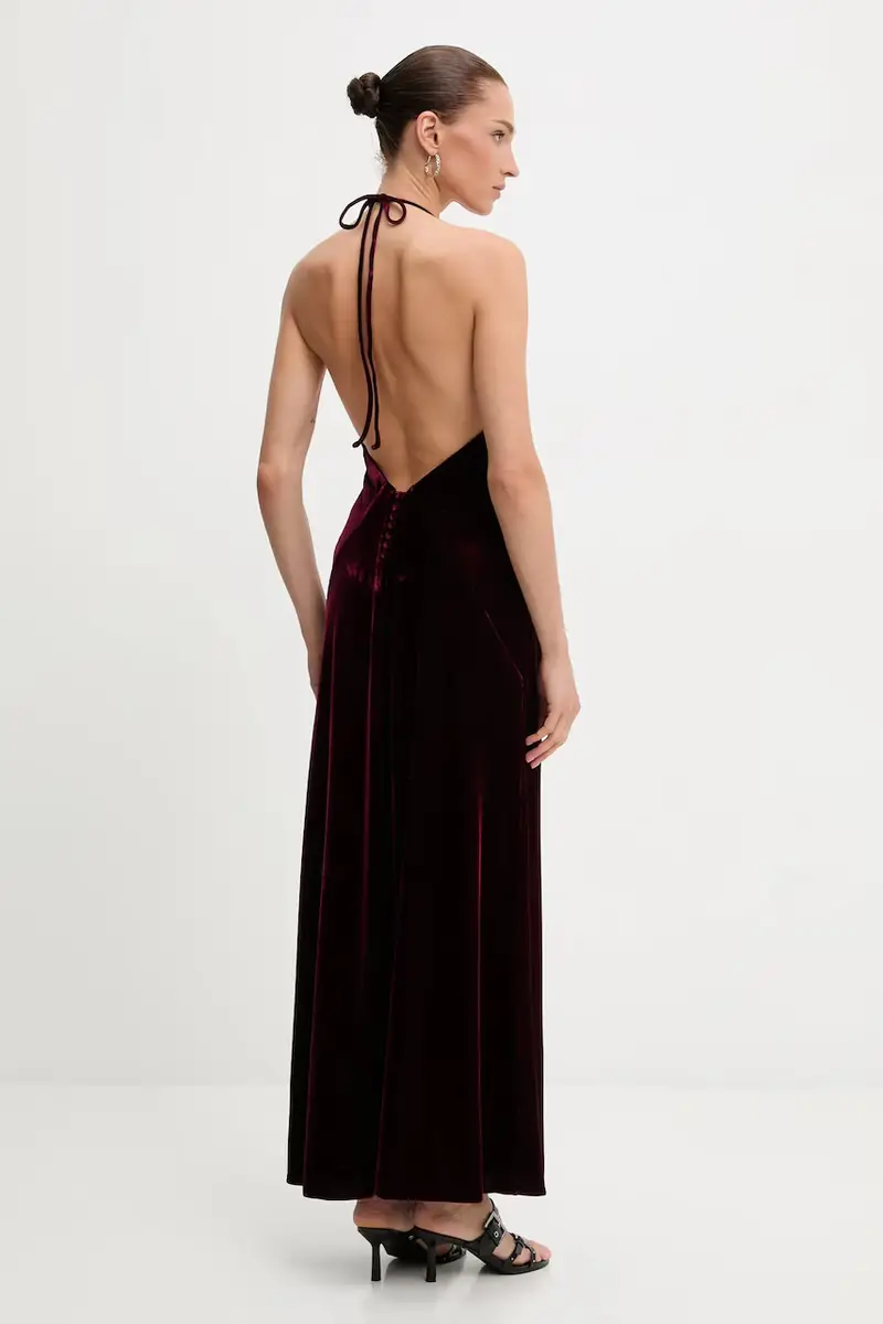 vestito in velluto colore granata 59315DB2 miniatura 3