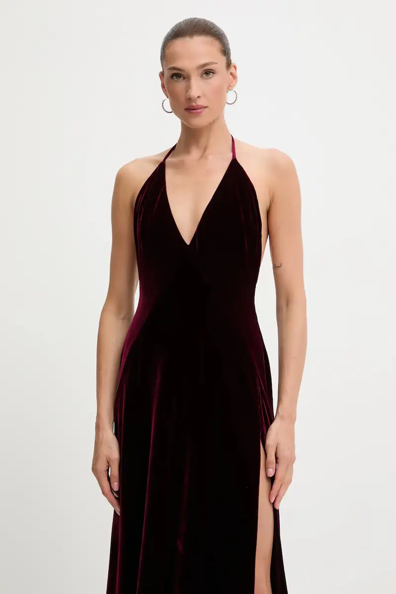 vestito in velluto colore granata 59315DB2 miniatura 4