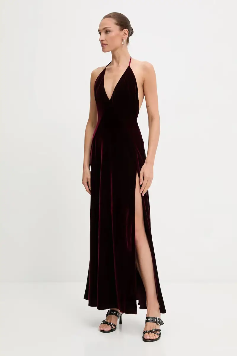 vestito in velluto colore granata 59315DB2