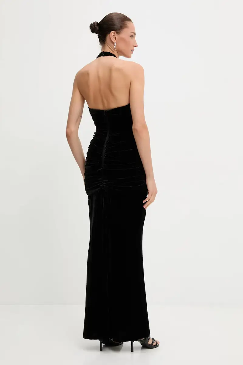 vestito in velluto colore nero 60117DB miniatura 3