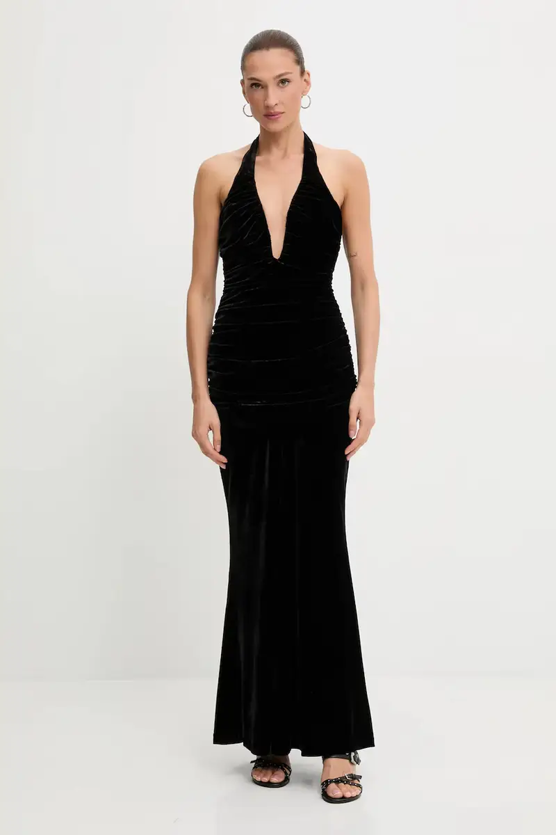 vestito in velluto colore nero 60117DB