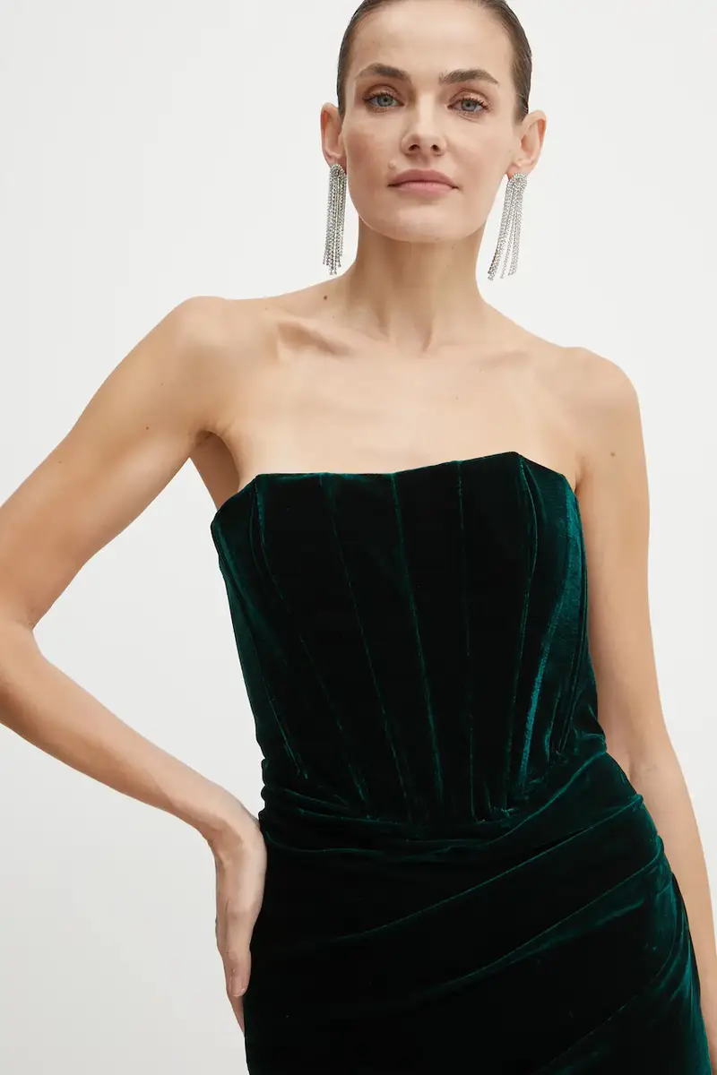 vestito in velluto EVERLASTING colore verde 58082DB4 miniatura 2