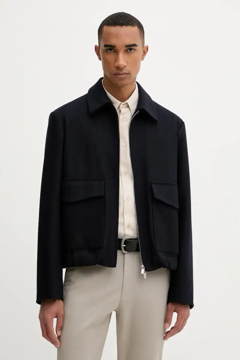 giacca in misto lana Capospalla Magan colore blu navy CSU5234.444 miniatura 4