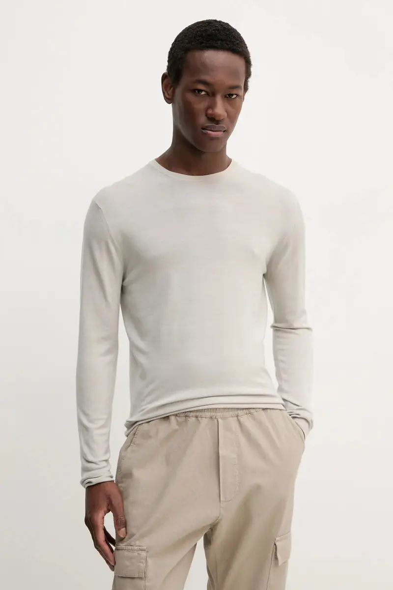 maglione in lana Camicia Mola uomo colore grigio KNU5111.429 miniatura 4