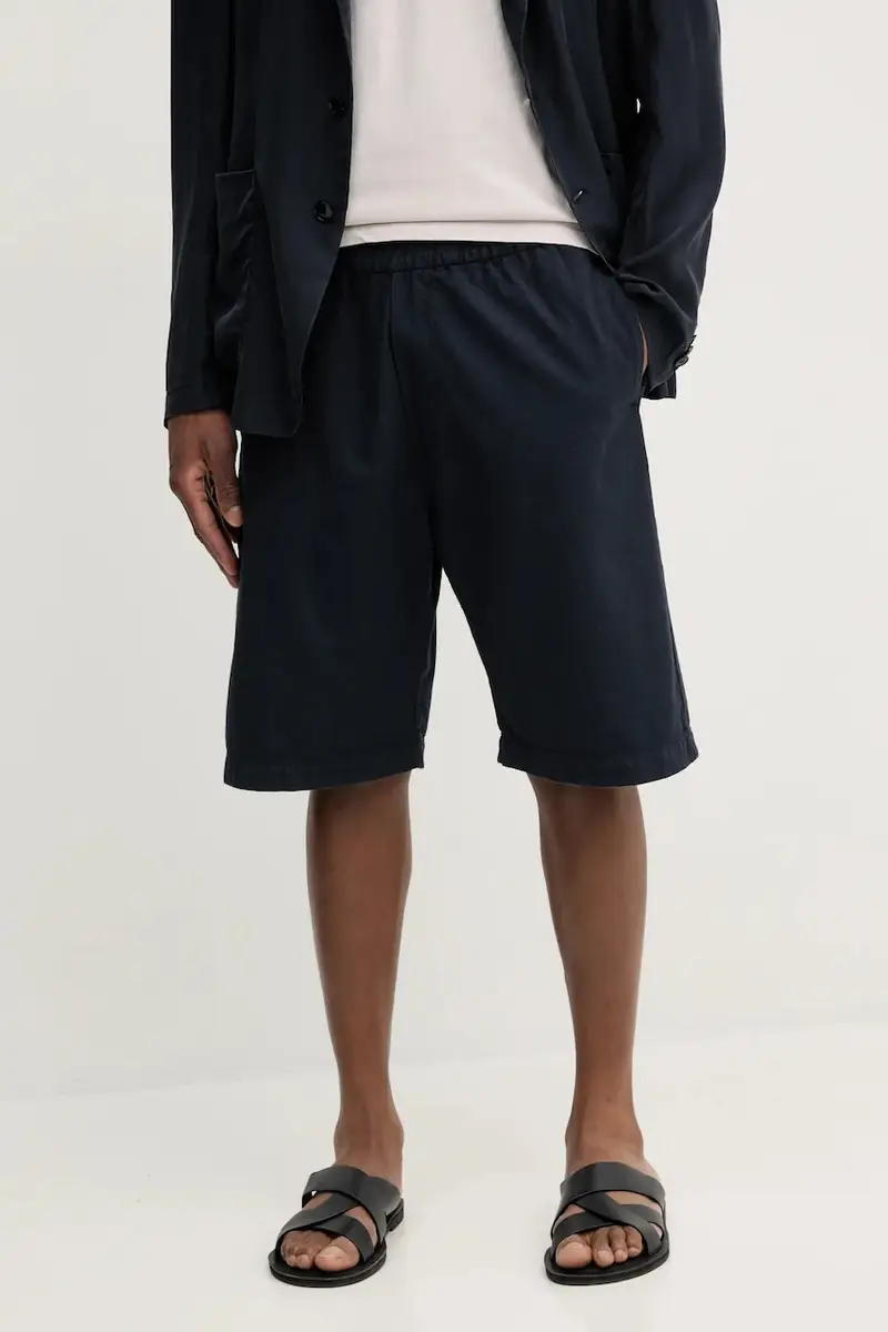 pantaloncini in cotone Camicia Mola uomo colore blu navy PAU5096.2763