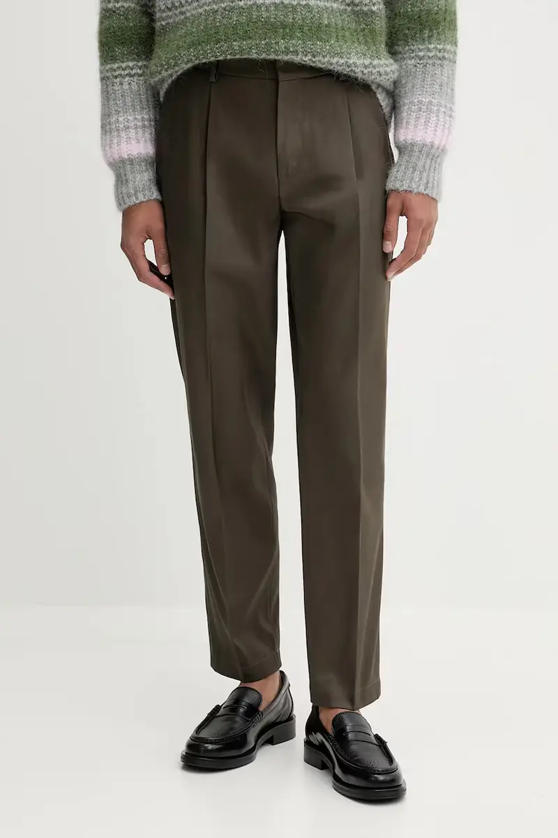 pantaloni in cotone Pantalone Gazara uomo colore verde PAU5256.2785