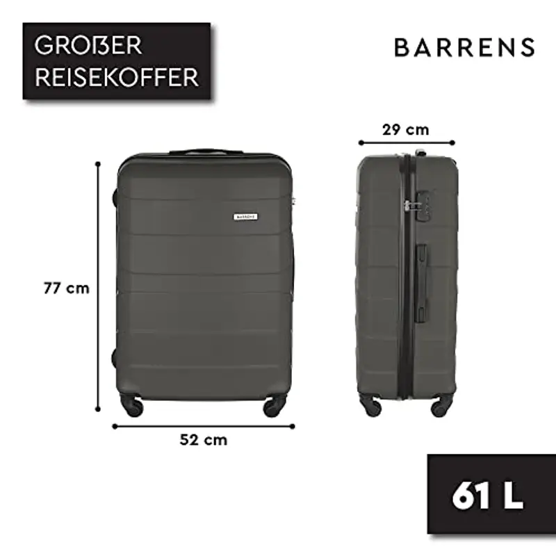 BARRENS Valigia Grande Rigida Trolley da Stiva XL 77 cm ABS con 4 Ruote Bagaglio Valigie Leggera 91 L Organizzazione miniatura 2