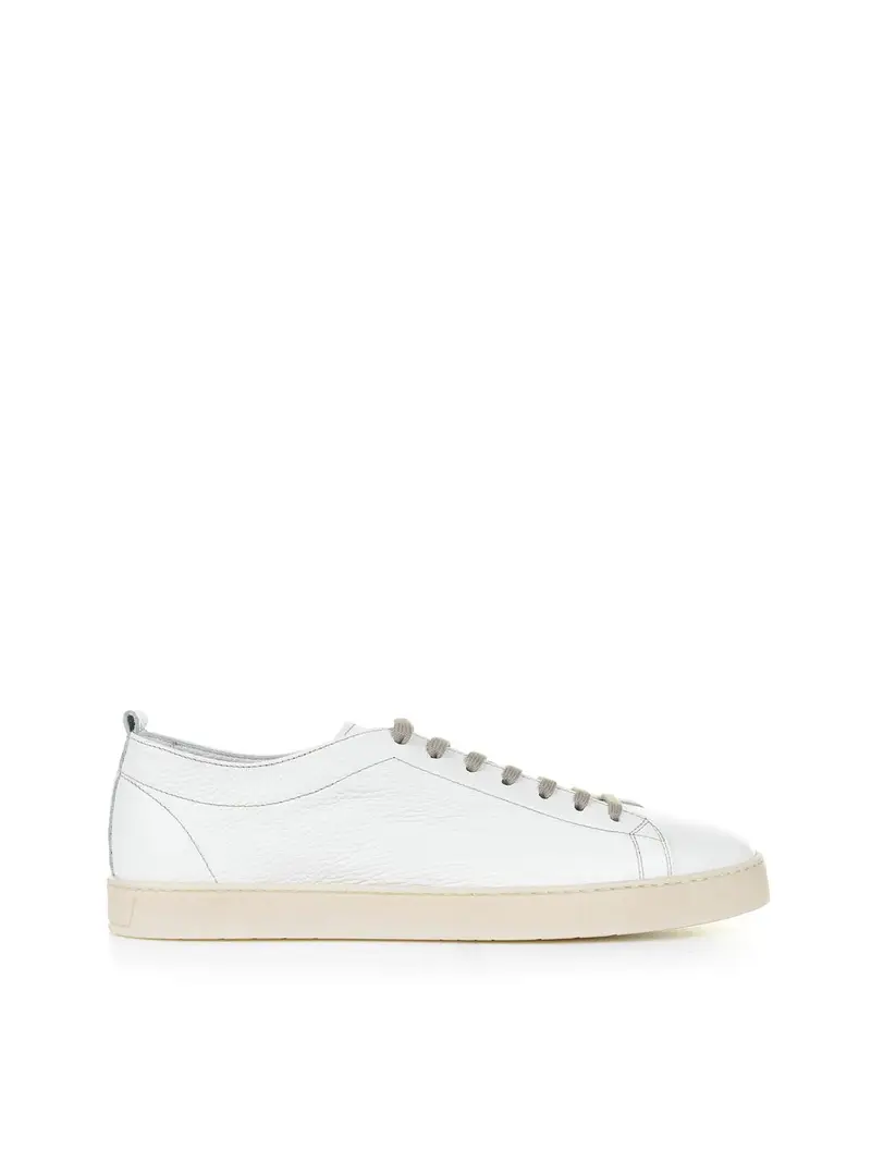 Sneaker Bianca In Pelle Bianco
