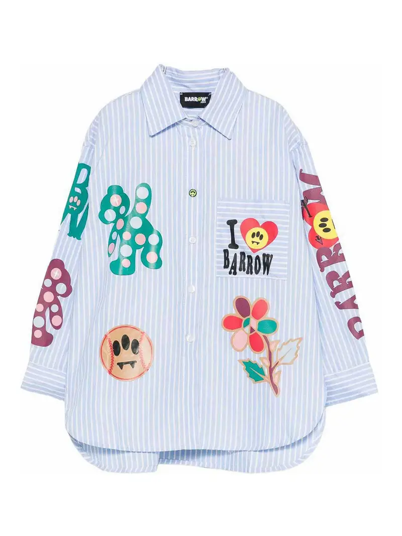 Camicia Con Stampa Blu