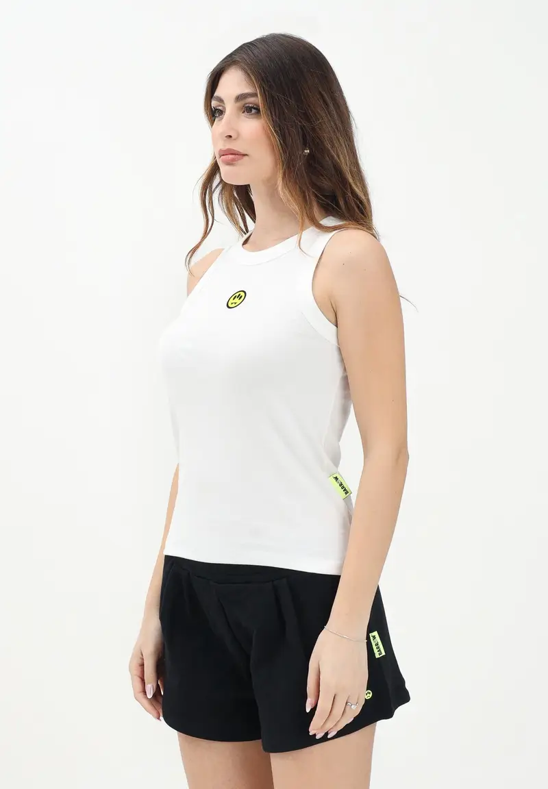 BARROW Canotta bianca per donna e bambina con stampa smile