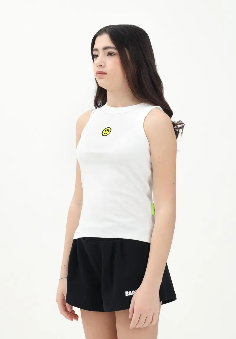 BARROW Canotta bianca per donna e bambina con stampa smile miniatura 3