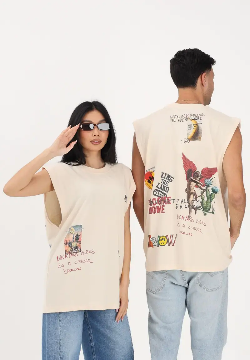 Canotta crema per uomo e donna con stampe miniatura 2