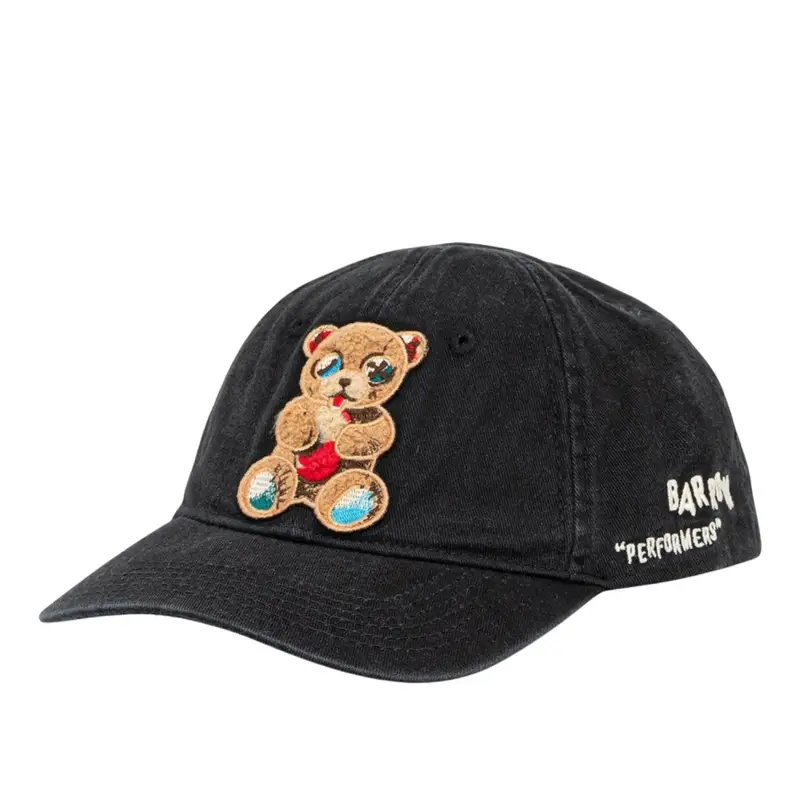 cappello unisex modello basketball con patch orso nero