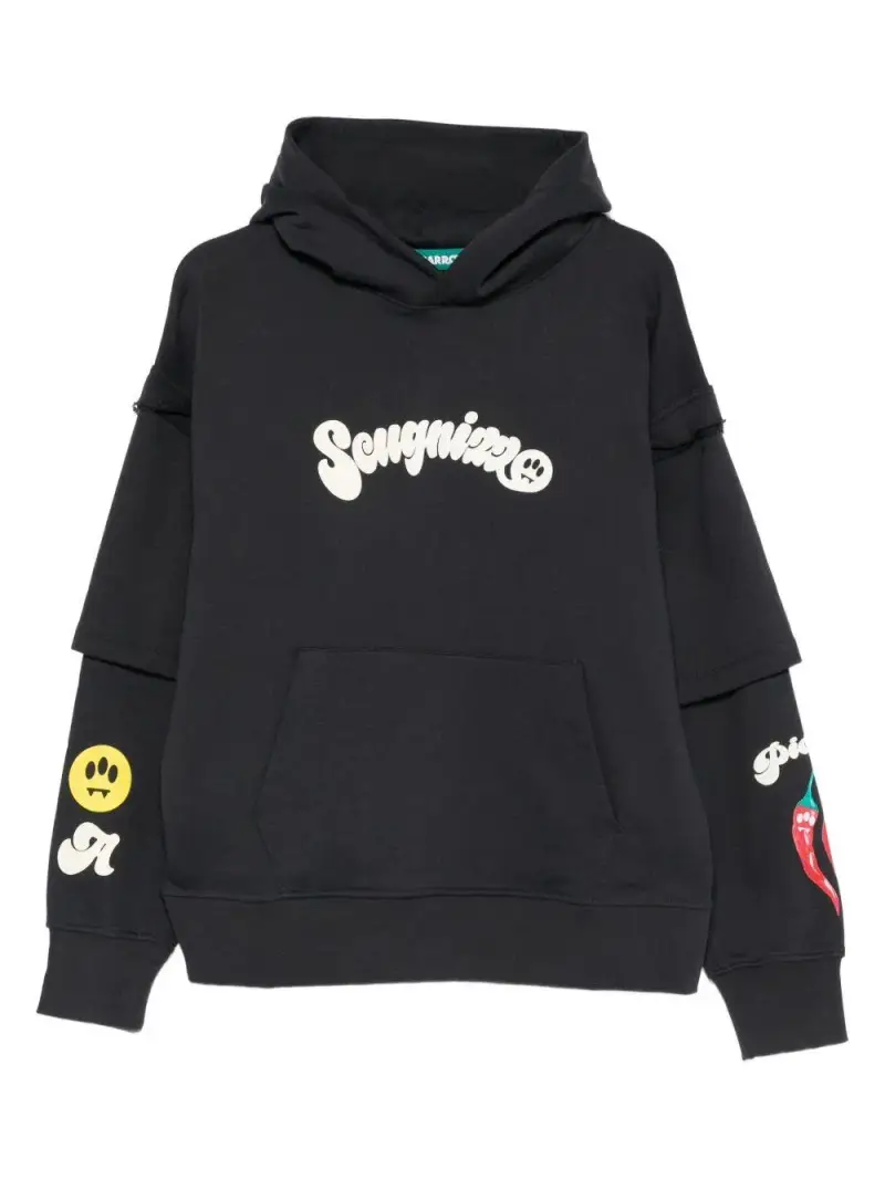 Barrow Felpa Grigia con Cappuccio e Stampa