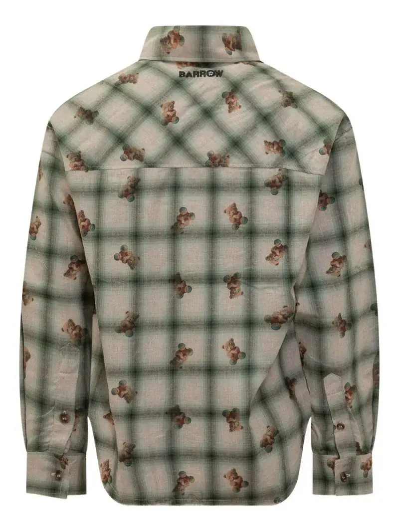 Barrow Camicia a quadri verde e beige con stampa miniatura 2
