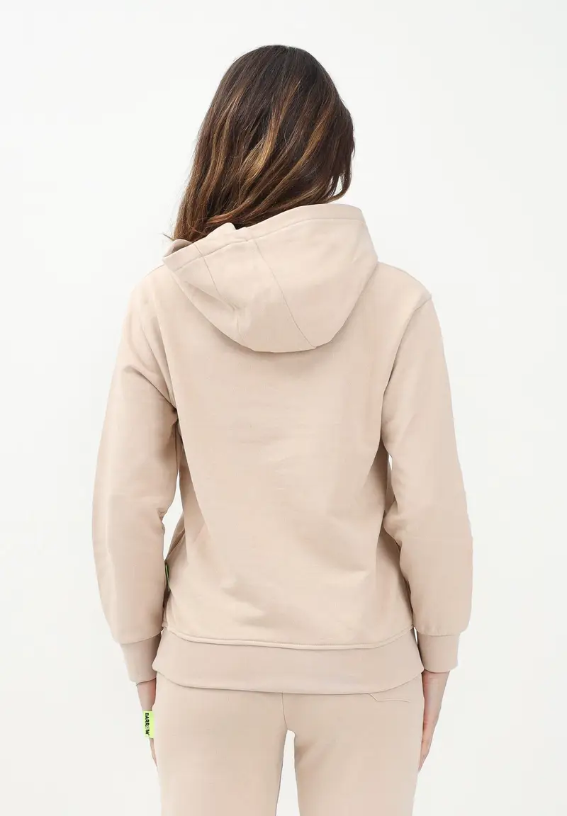 BARROW Felpa con cappuccio beige per donna, ragazzi e bambini rifinita da stampa logo miniatura 2