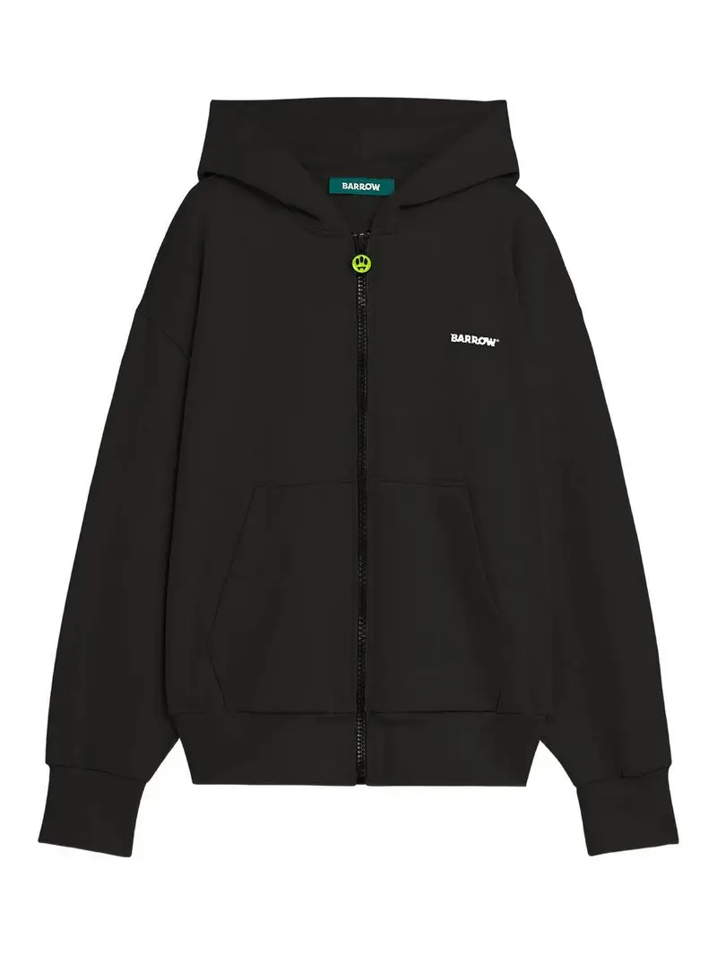 Felpa con cappuccio con cerniera Nero