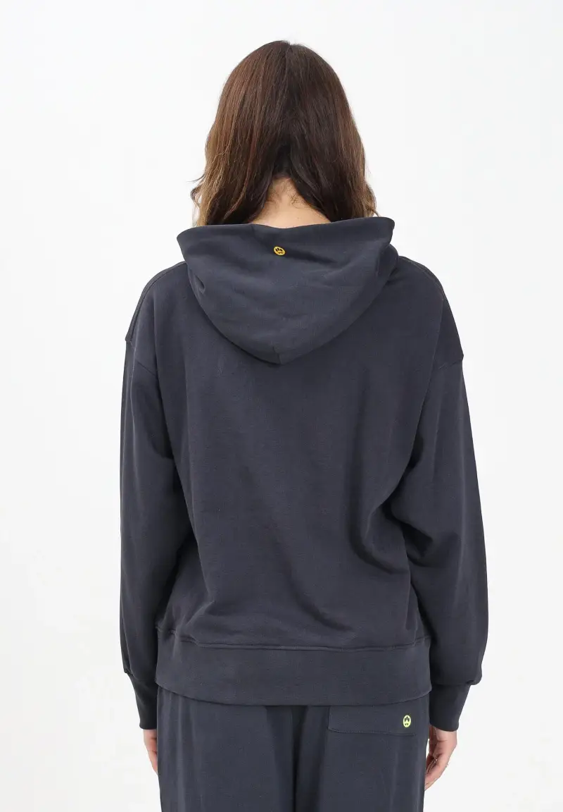 Felpa con cappuccio grigia per uomo e donna con logo miniatura 3