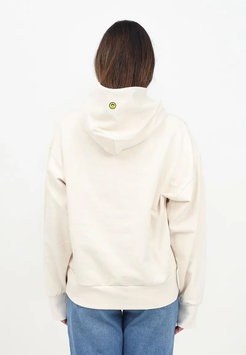 BARROW Felpa con cappuccio vaniglia per uomo e donna rifinita da logo e smile miniatura 2