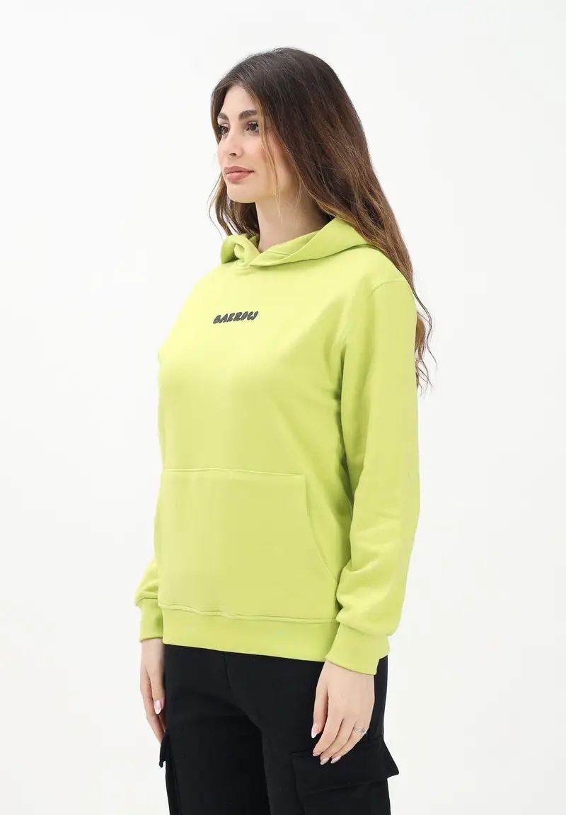 BARROW Felpa con cappuccio verde lime per donna, ragazzi e bambini con stampa teddy