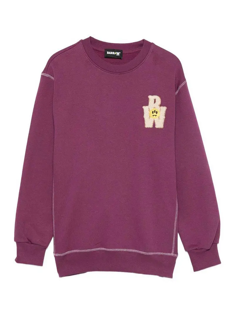 Felpa Con Logo Rosso Scuro