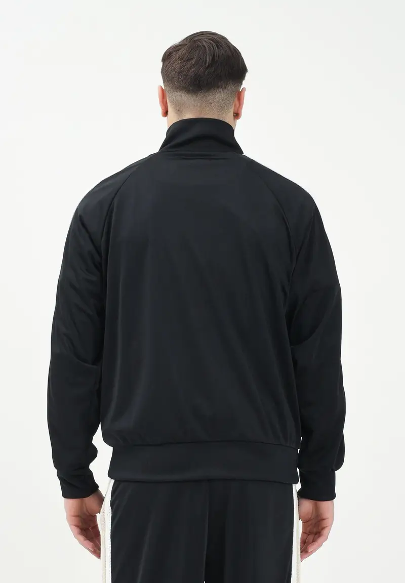 BARROW Felpa con zip nera per uomo e donna rifinita da bande a contrasto miniatura 2