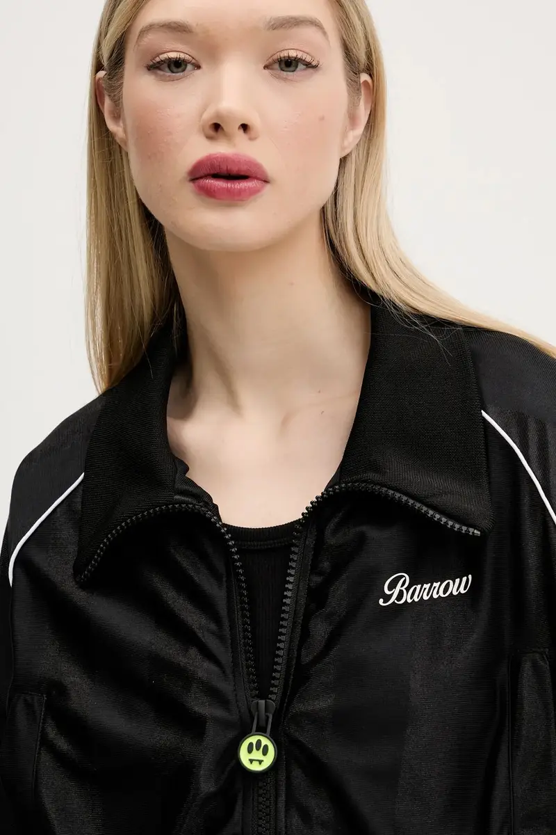 felpa donna colore nero con applicazione S5BWWOBO113 miniatura 4