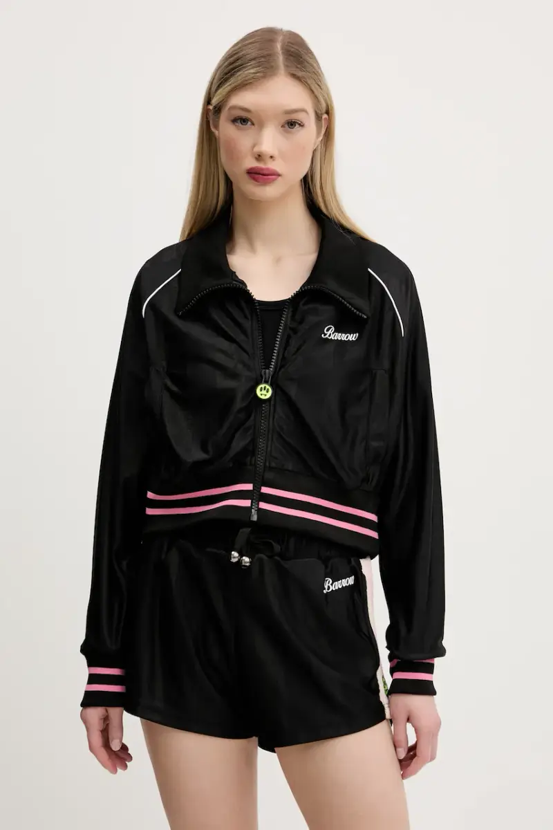 felpa donna colore nero con applicazione S5BWWOBO113