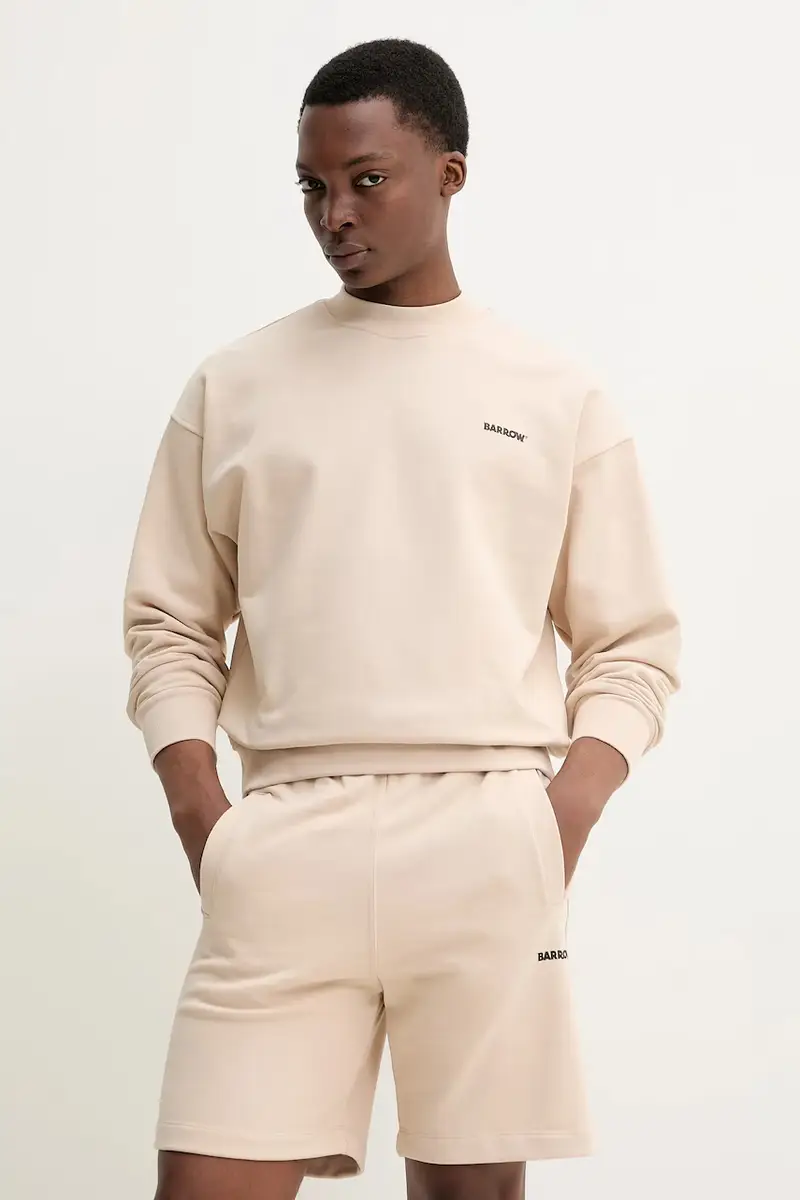 felpa in cotone colore beige S5BWUASW080 miniatura 2