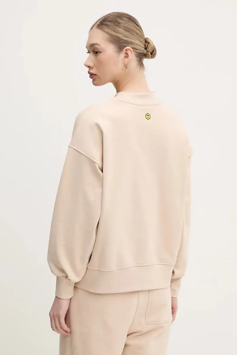 felpa in cotone colore beige S5BWUASW080 miniatura 5