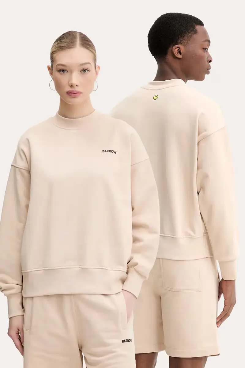 felpa in cotone colore beige S5BWUASW080