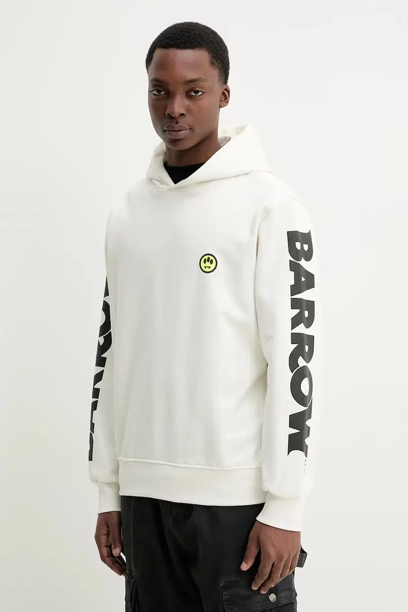 felpa in cotone colore bianco con cappuccio S5BWUAHS086 miniatura 2