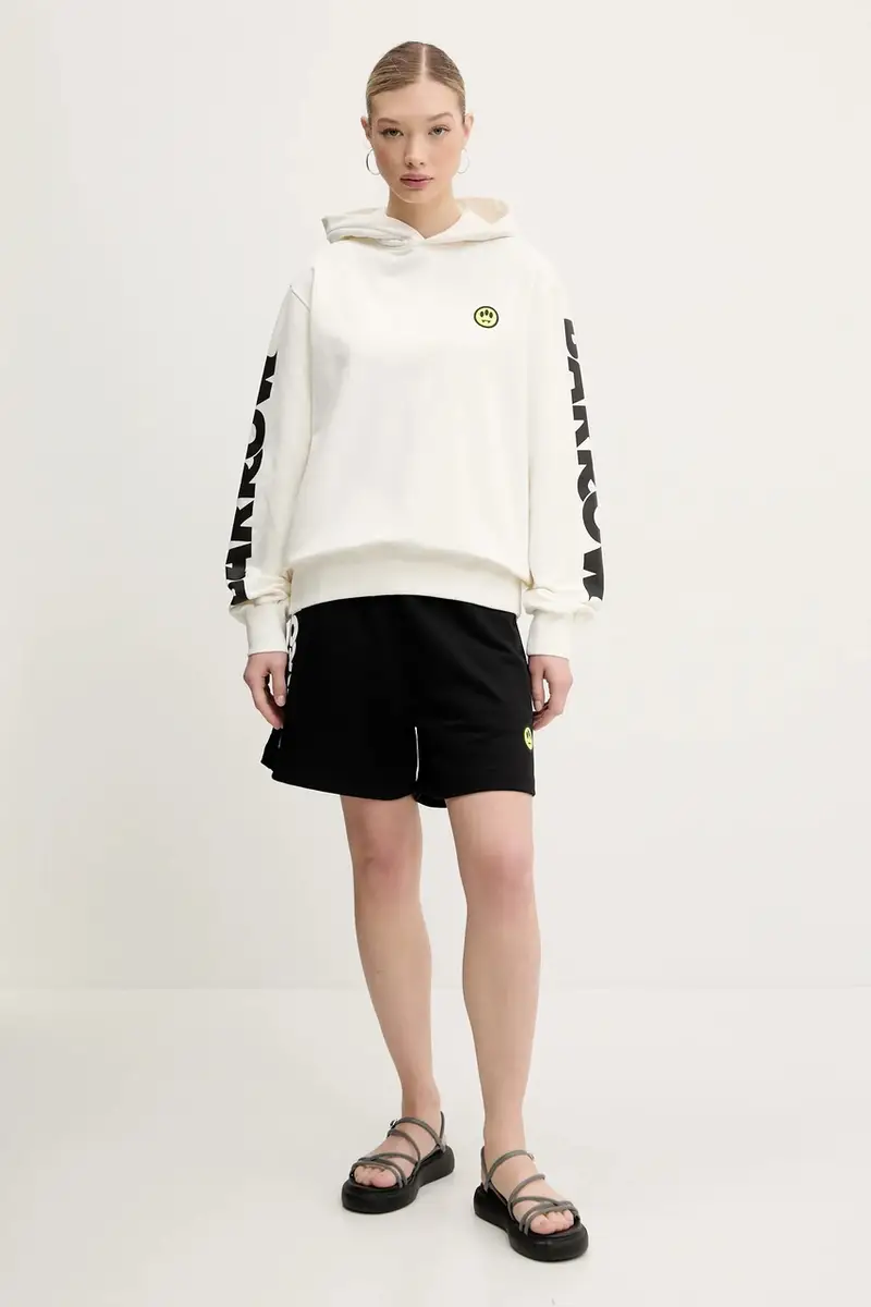 felpa in cotone colore bianco con cappuccio S5BWUAHS086 miniatura 3