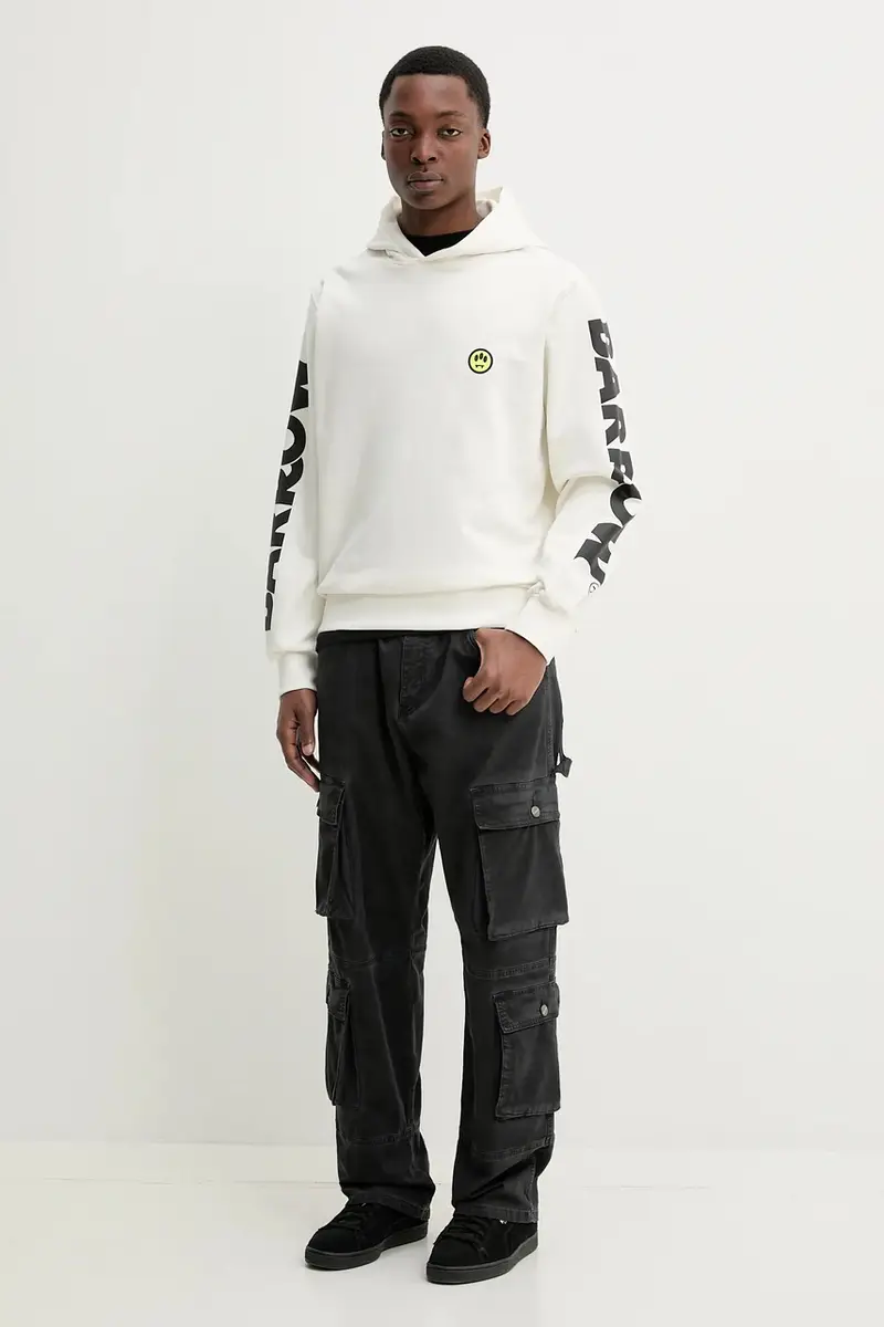 felpa in cotone colore bianco con cappuccio S5BWUAHS086 miniatura 4