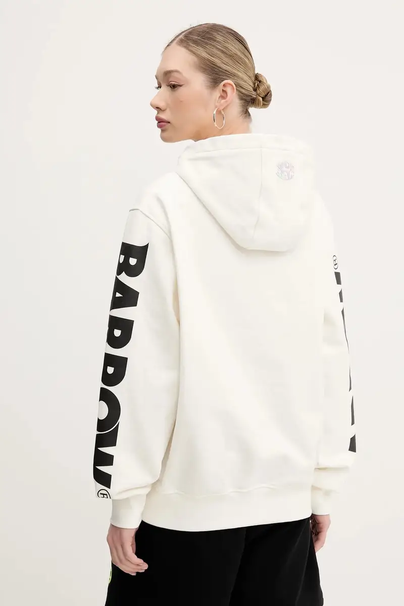 felpa in cotone colore bianco con cappuccio S5BWUAHS086 miniatura 5